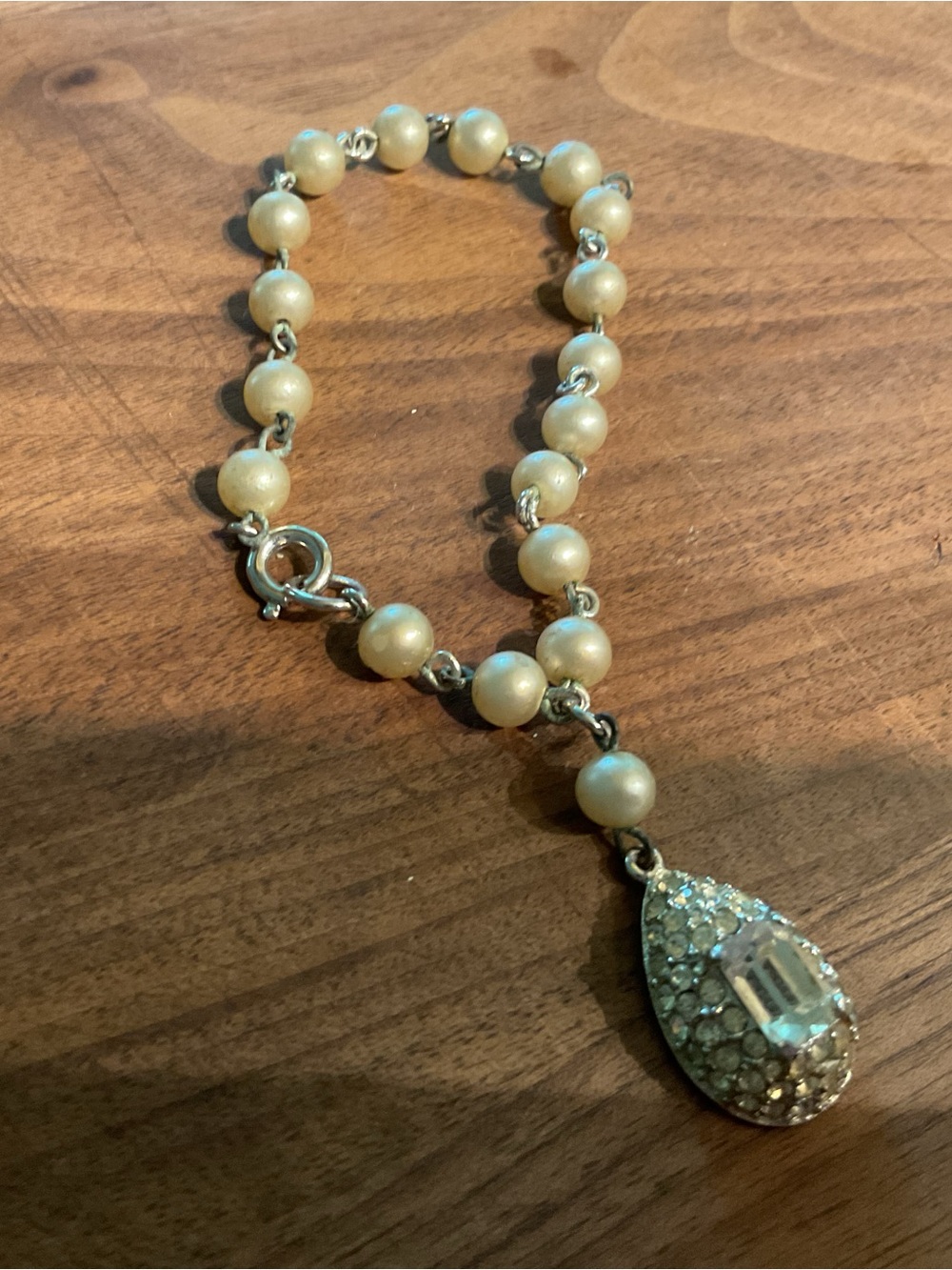 Pearl and silver bracelet